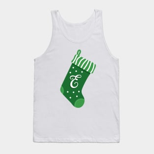 Christmas Stocking with the Letter E Tank Top